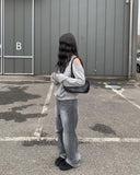 It Gray Washed Denim Wide Pants