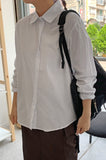 Feall size cotton long sleeve shirt - long ver.