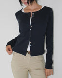 MIX BUTTON CARDIGAN