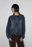 DENIM BELTED POCKET JACKET