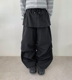 Volant Nylon Cargo Skirt Pants