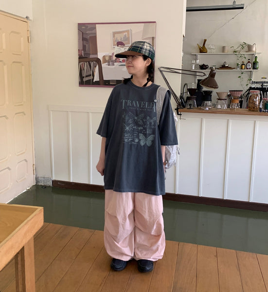 【BAON】[unisex] Hwaki Pigment Printing Over Short Sleeve T BAON】[unisex] Hwaki Pigment Printing Over Short Sleeve T