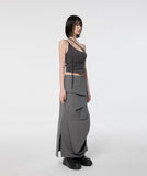 Drape Layered Maxi Skirt
