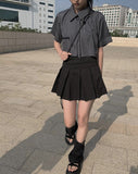 Sou pleats mini skirt