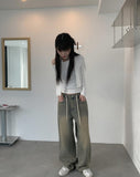 Irene one-shoulder muffler t-shirt set