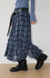 FRILL WAVE CHECK SKIRT
