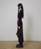 One-Shoulder Lettuce Stitch Cardigan