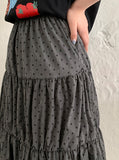 Hihot Dot Frill Tiered Nylon Skirt