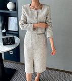 Coner Tweed Split Skirt