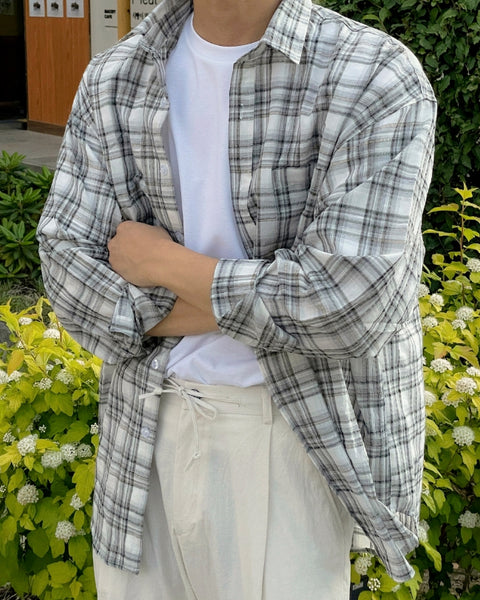 【MODERNIF】Liette overfit check shirt modernif (モダンイフ) - リエットオーバーフィットチェック