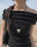 Bold Big Heart Drop Necklace