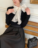 Subiz Satin Tie Ribbon Knit