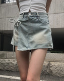 Nibeo Denim Ribbon Wrap Skirt Pants