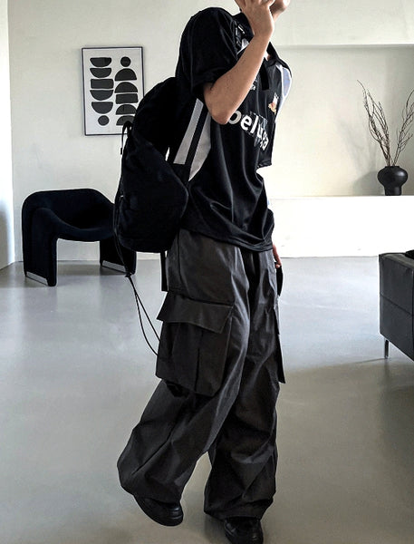 【COSYHARU】Unbalance Cargo Balloon Pants unbalance cargo balloon nylon pants - COSYHARU | 60% - Asian