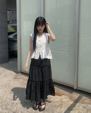 Vito Tiered Long Banding Skirt