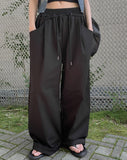Horse Banding Strap Wide Pin Tuck Pants