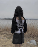 Kenzie Back Slit Bolero Strap Knit
