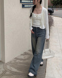 Yayo Crop Sleeveless Cardigan Set