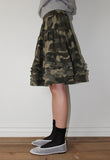 DOUBLE FRILL CAMO SKIRT