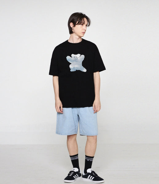 tシャツ 「日本未発売」GRAVER(グレーバー)/実写プリント ベア スマイル 半袖 Tシャツ/Big Cloud Bear Smile Short GRAVER(グレーバー) - ビッグクラウドベアスマイル半袖Tシャツ