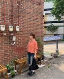 Glit Shirring Ribbon Crop Shirt