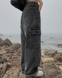 Rolling Cargo Denim Wide Pants
