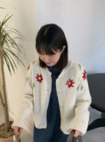 Gella flower embroidery knit cardigan
