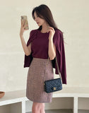 Jenshua Pearl Tweed H-Line Mini Skirt