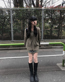 Eoseun Denim Wash Mini Skirt