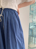 Gyudi Summer Check Banding Wide Pants