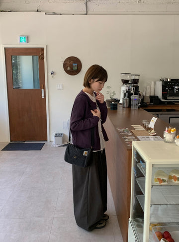 Woolide Round Knit Long Sleeve Cardigan