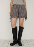 LINEN STRIPE SHORTS