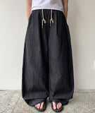 Harmons Track Raw Denim Banding Wide Pants