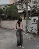 Cantor Black Blue Washing Wide Denim Pants