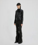 Asymmetrical Biker Leather Jacket