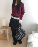 Pidil Dot Button Nylon Shoulder Bag