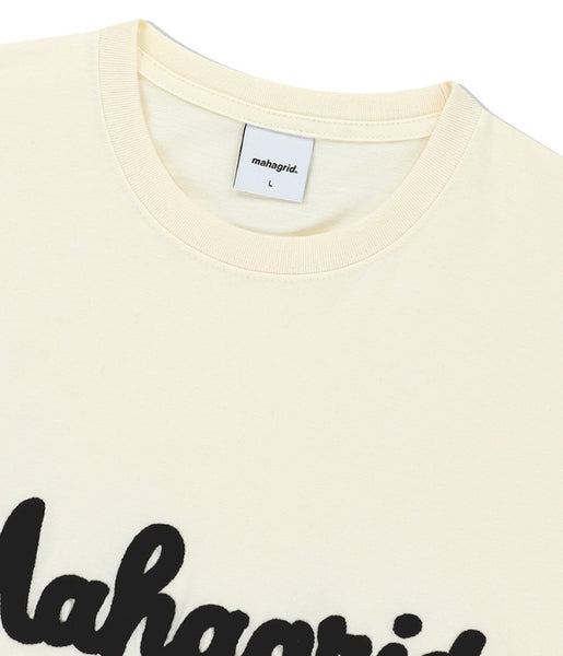 mahagrid(マハグリッド) - カーリーロゴチェーンステッチTシャツ