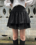 Dot Tiered Mini Skirt
