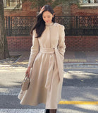 Abode No Collar Puff Flare Long Coat