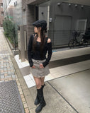 Abyss Washing Denim Mini Skirt