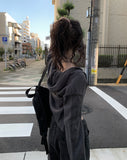 Fabi Two-Way Knit Hood Zip-Up Cardigan