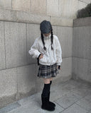 Alice Wool Check Pleated Skirt