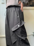 Hedind diagonal cargo wide pants