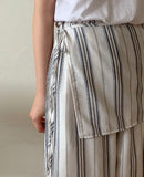 Hoch Summer Stripe Wrap Skirt Pants