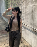 Hako Sand Washing Pintuck Wide Pants