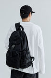 EYELET THREE-POCKET BUCKLE BACKPACK