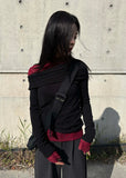 RIBBED SHOULDER KNIT