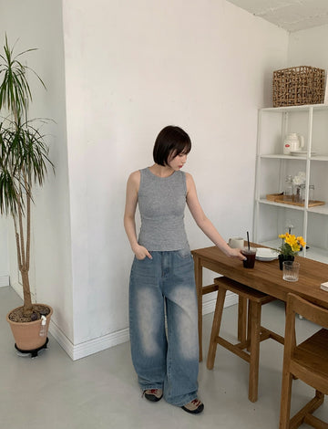 Hoolie Color Basic Ribbed Sleeveless