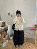 Enen Star Rivet Wide Cotton Pants