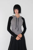 STRIPE RAGLAN HOOD TEE
